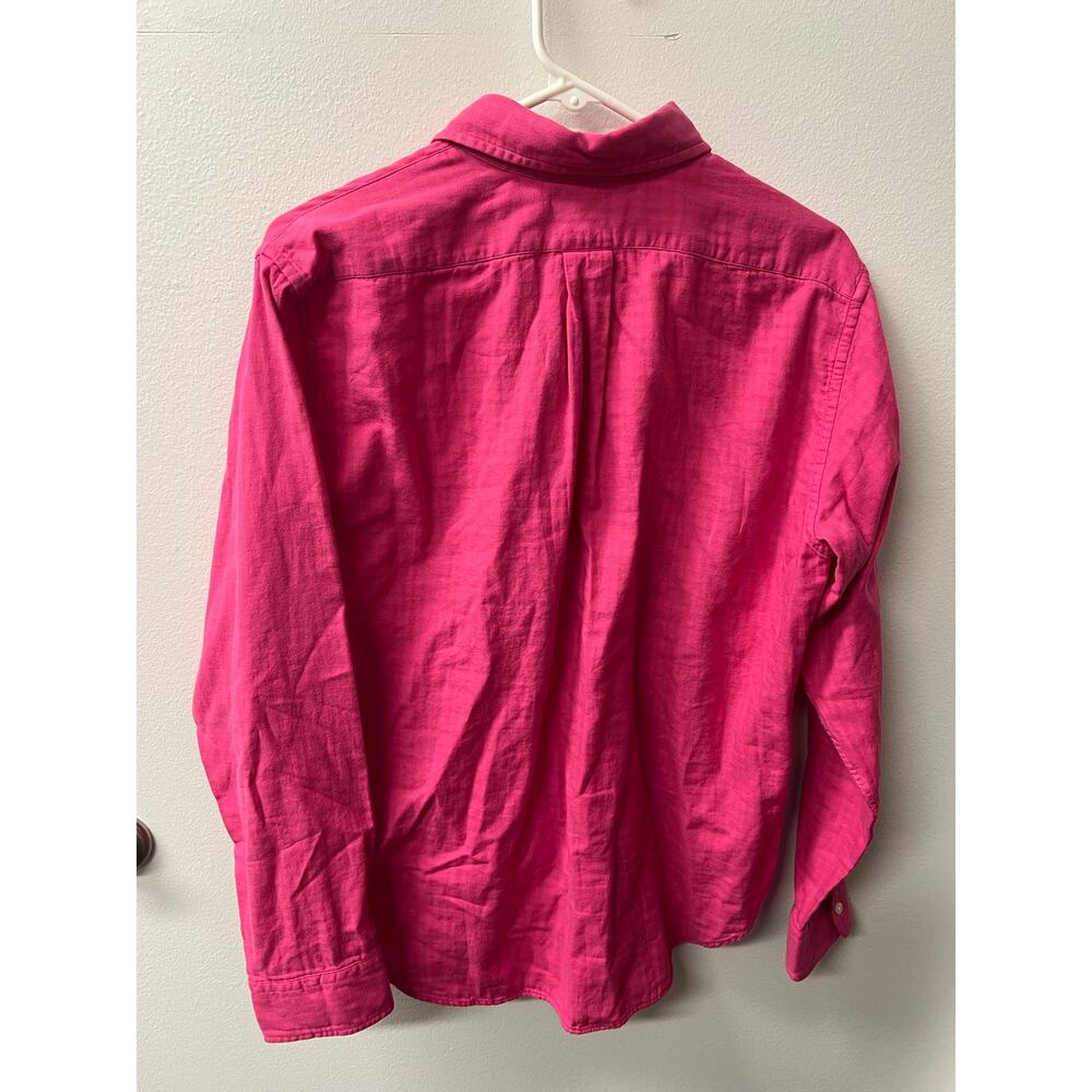 Ralph Lauren Women’s L Pink Double Face Gingham Cotton Button Down Pony Shirt - Picture 11 of 11